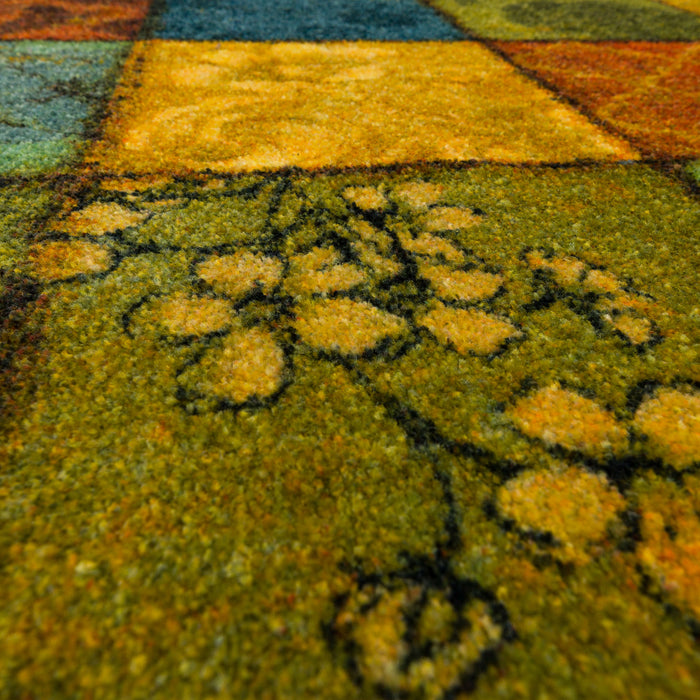 Technicolor Floral Patchwork Multi Accent Rug