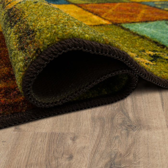 Technicolor Floral Patchwork Multi Accent Rug