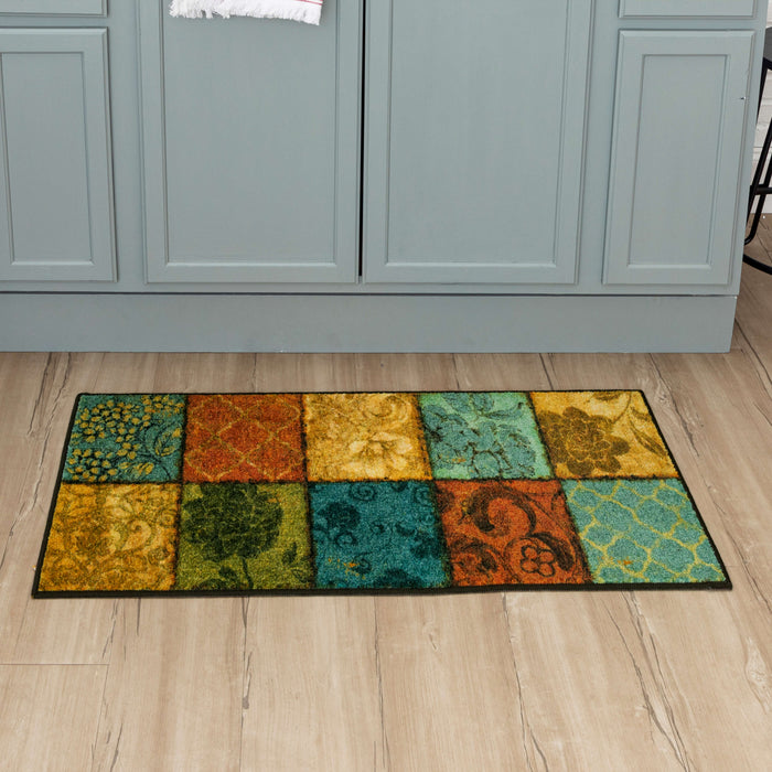 Technicolor Floral Patchwork Multi Accent Rug