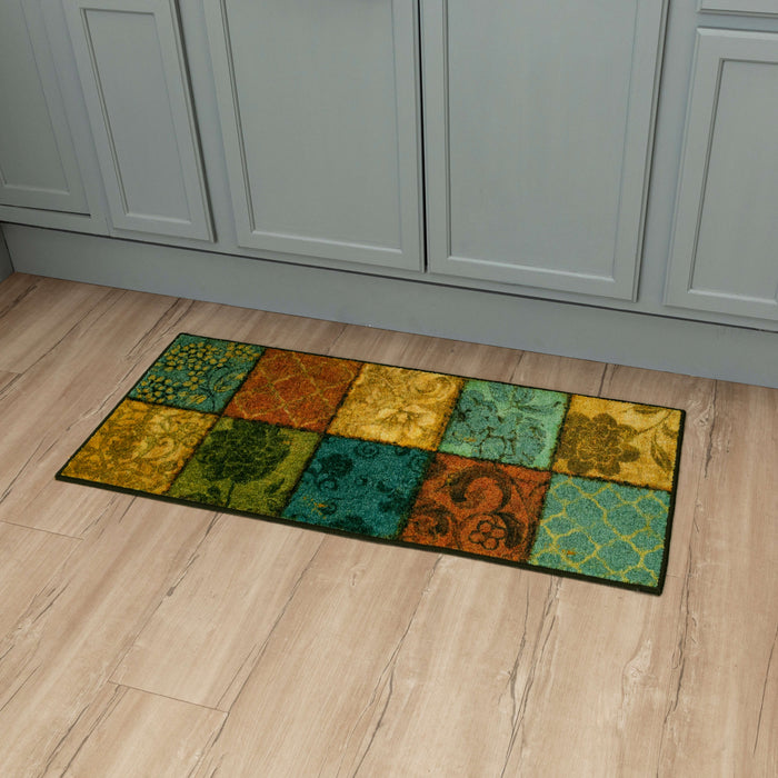 Technicolor Floral Patchwork Multi Accent Rug