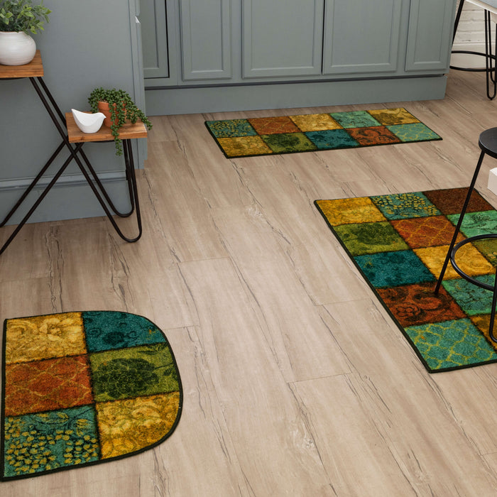 Technicolor Floral Patchwork Multi Accent Rug