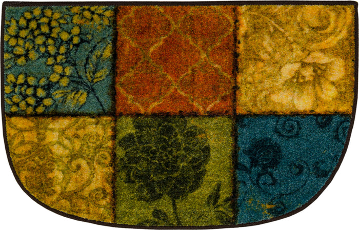 Technicolor Floral Patchwork Multi Accent Rug