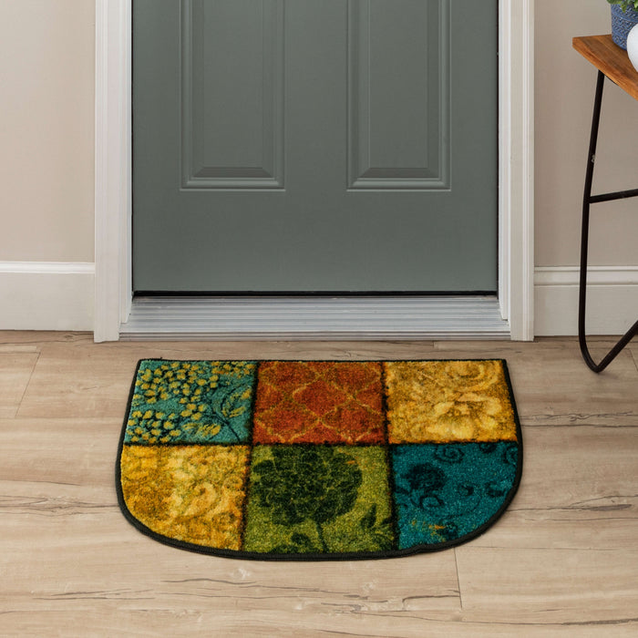 Technicolor Floral Patchwork Multi Accent Rug