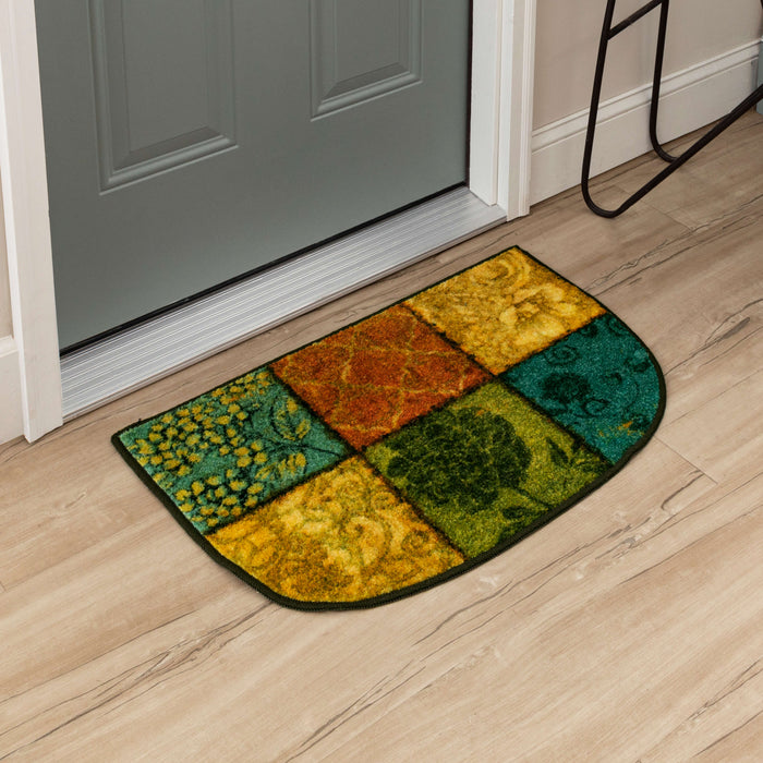 Technicolor Floral Patchwork Multi Accent Rug