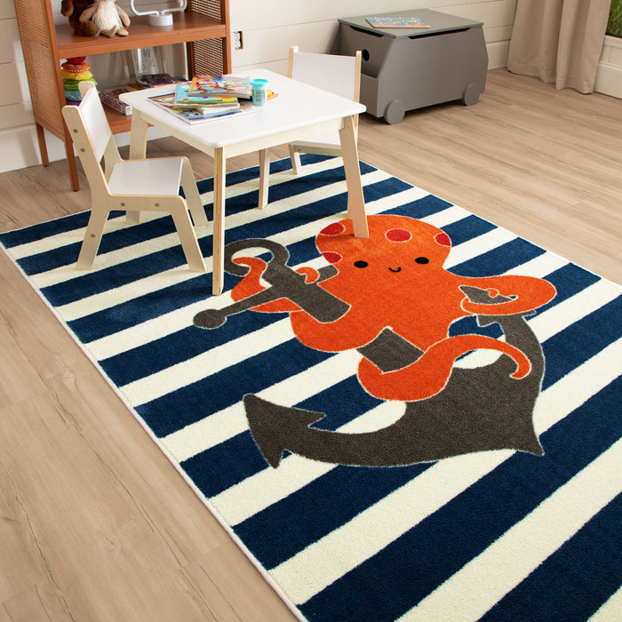 Technicolor Little Octopus Multi Area Rug