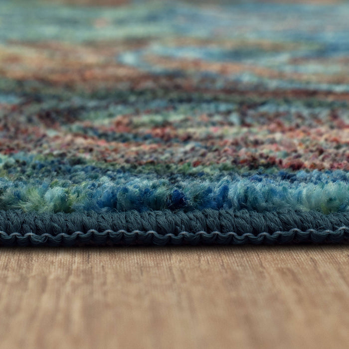 Technicolor Reverie Blue & Brown Area Rug
