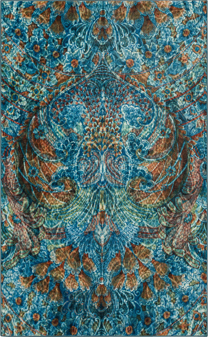 Technicolor Reverie Blue & Brown Area Rug