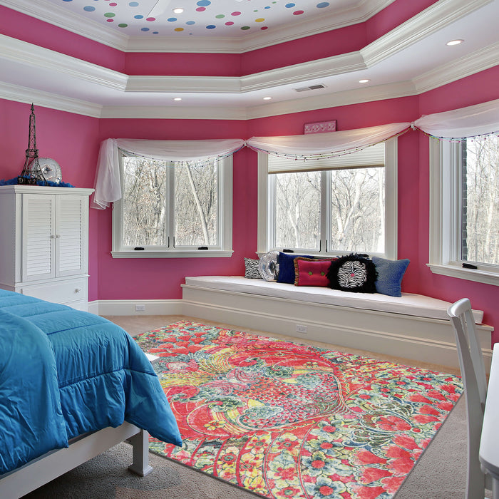 Technicolor Reverie Pink & Blue Area Rug