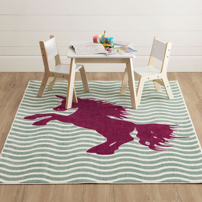 Technicolor Unicorn Royal Area Rug