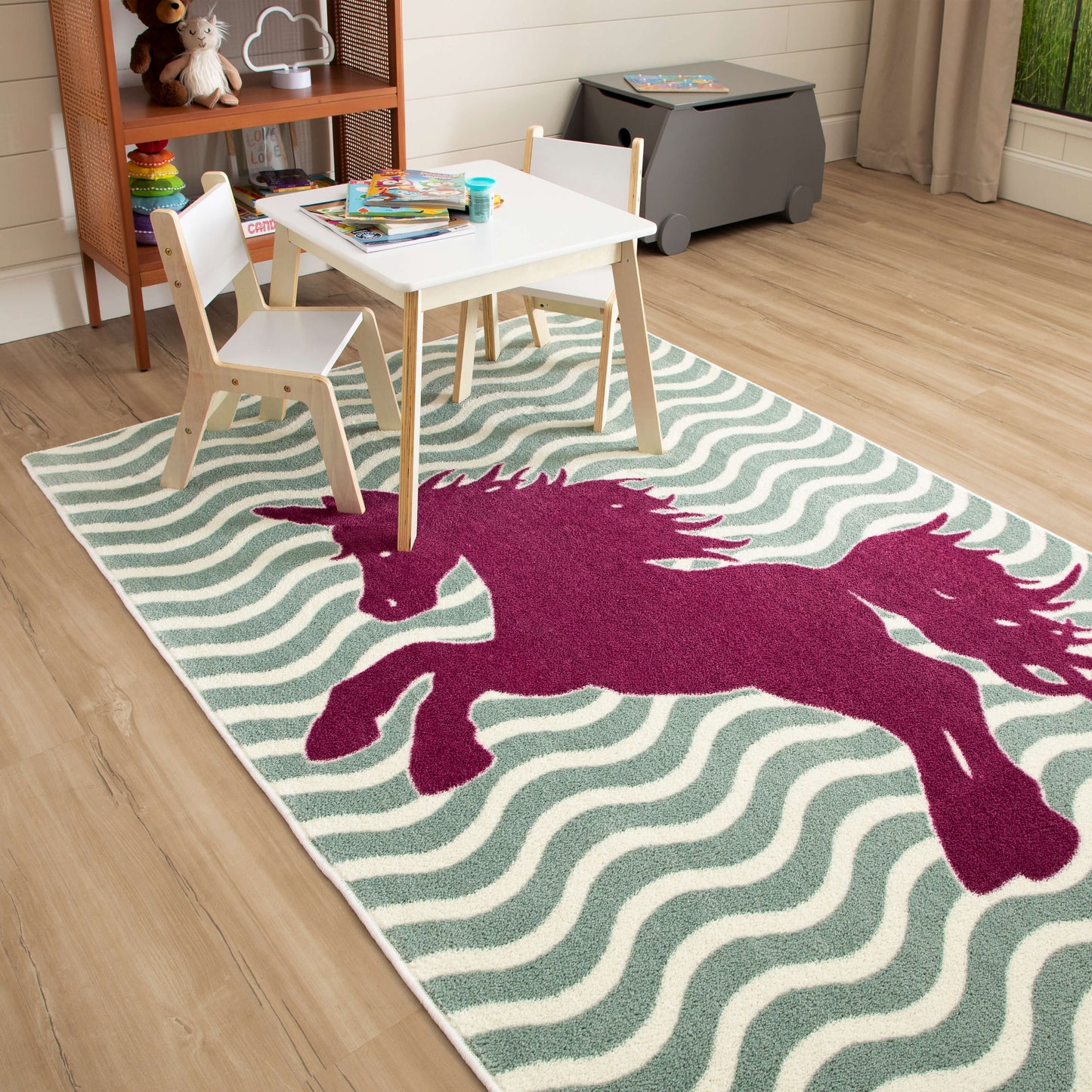 Technicolor Unicorn Royal Area Rug