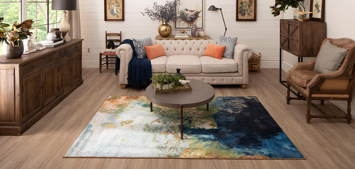 Lucia Marble Ink Blue Area Rug