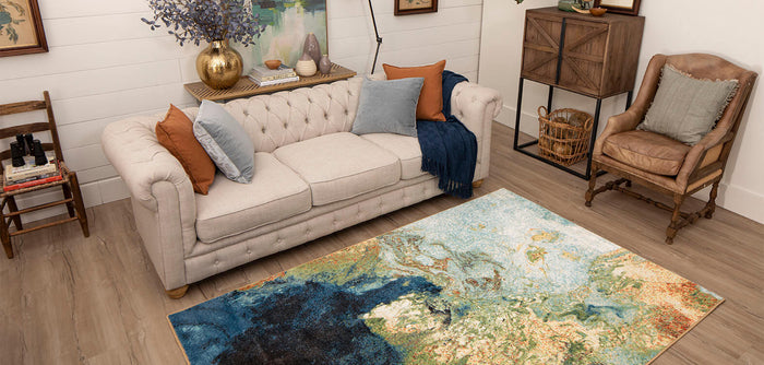 Lucia Marble Ink Blue Area Rug