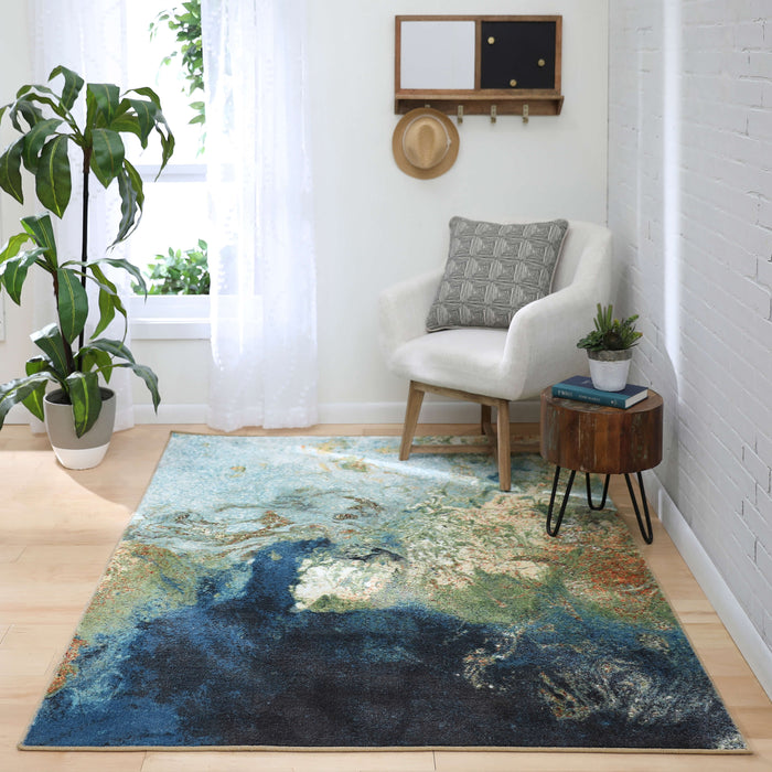 Lucia Marble Ink Blue Area Rug
