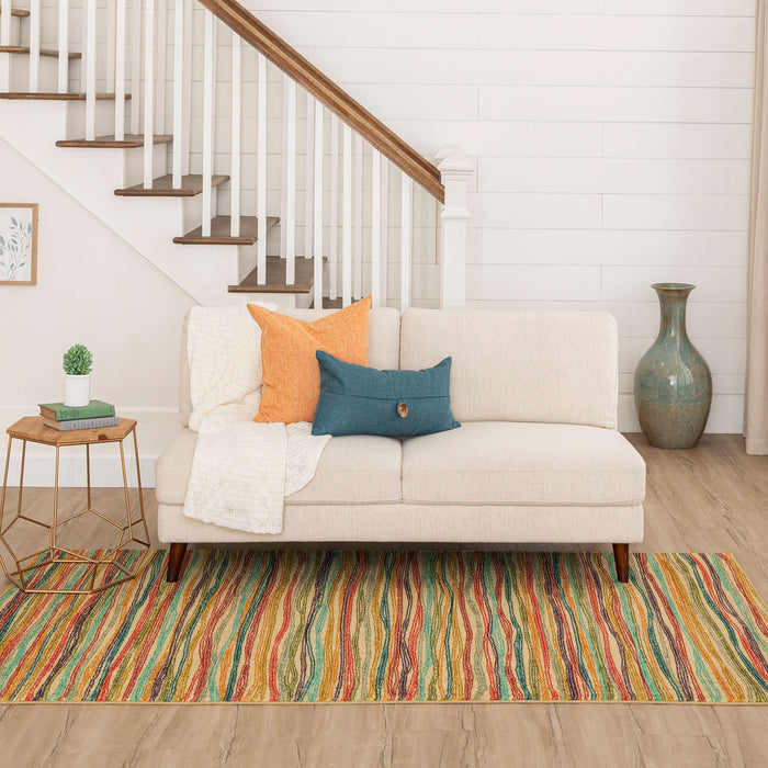 Technicolor Melanie Stripe Multi Area Rug