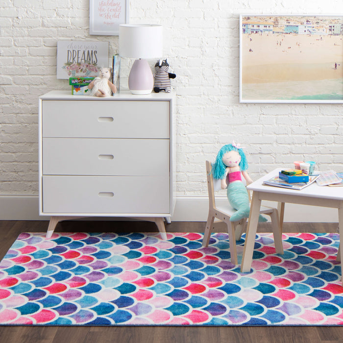 Technicolor Ariel Pink & Blue Area Rug