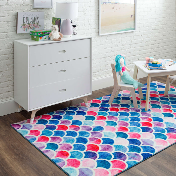 Technicolor Ariel Pink & Blue Area Rug