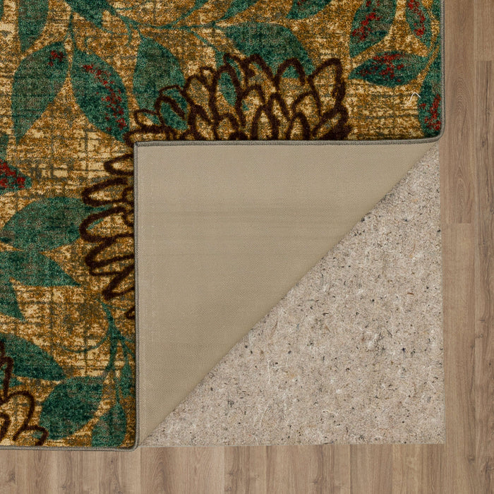 Acropolis Mums Brown & Blue Area Rug