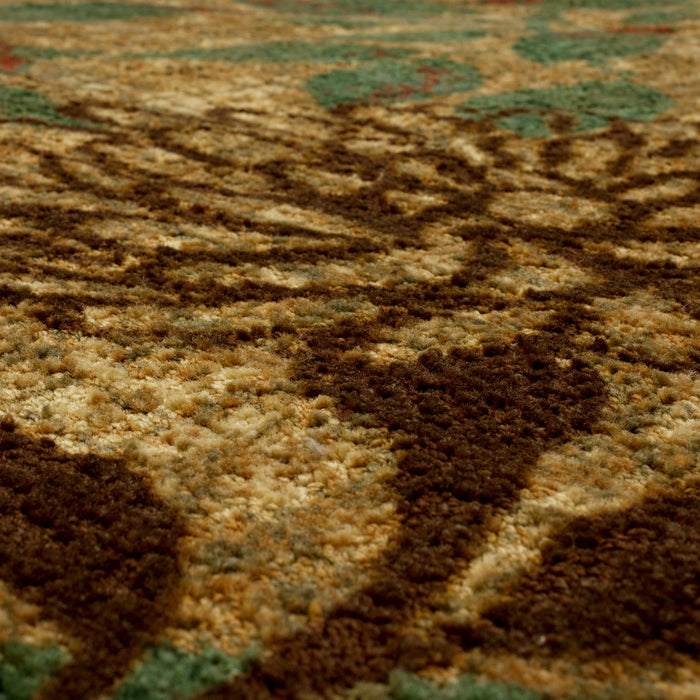 Acropolis Mums Brown & Blue Area Rug