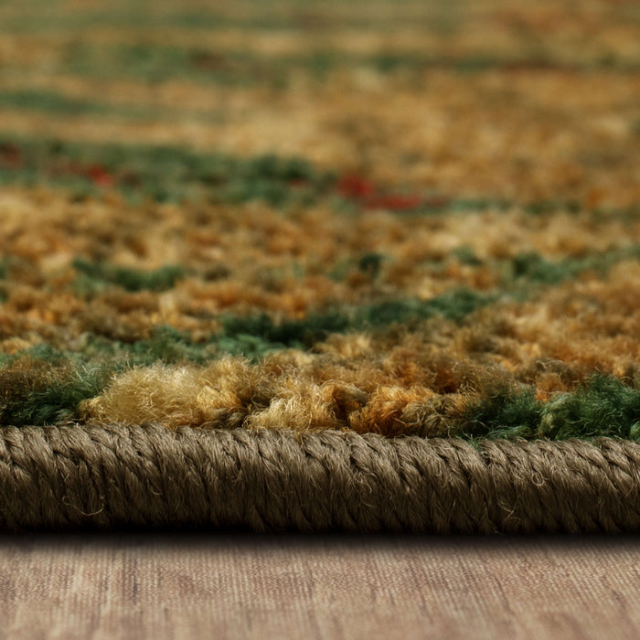 Acropolis Mums Brown & Blue Area Rug