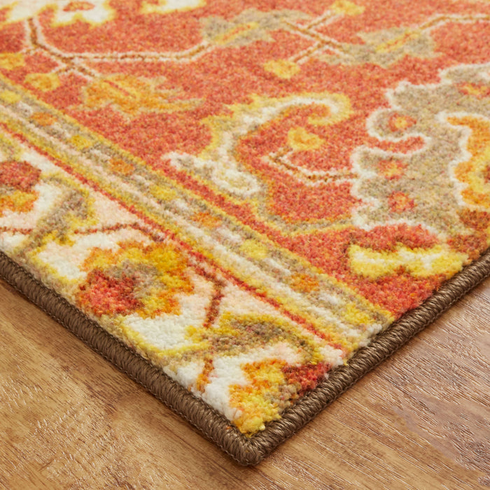 Technicolor Keystone Orange Area Rug