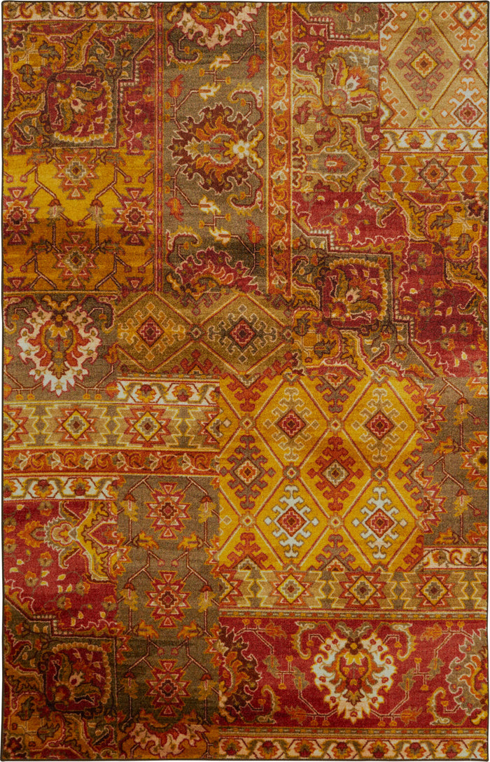 Technicolor Keystone Orange Area Rug