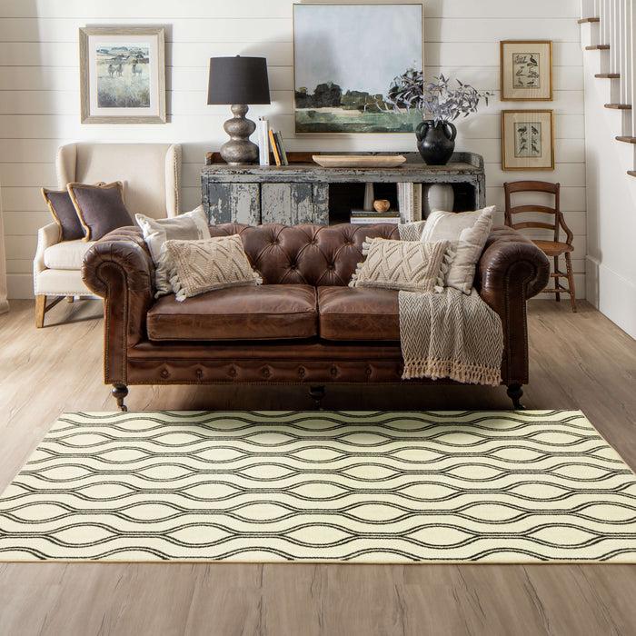 Technicolor Tammeron White Area Rug