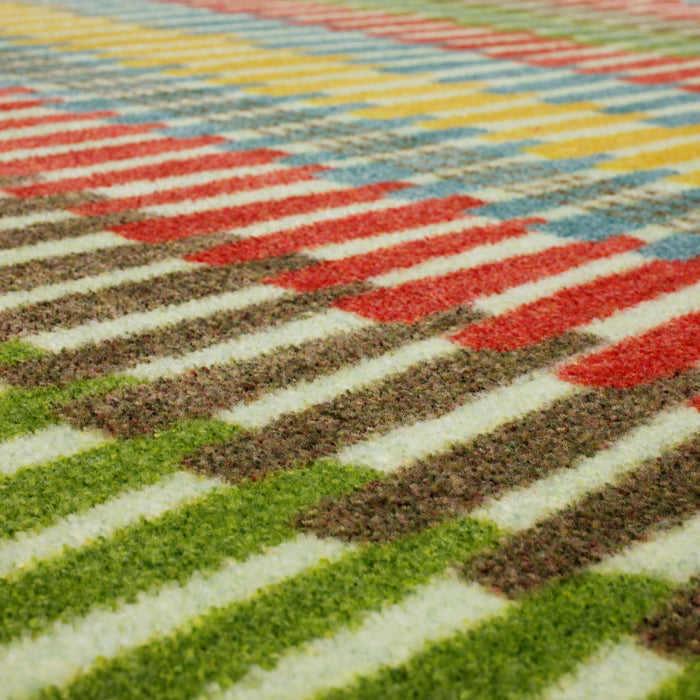Technicolor Adella Red & Blue Area Rug