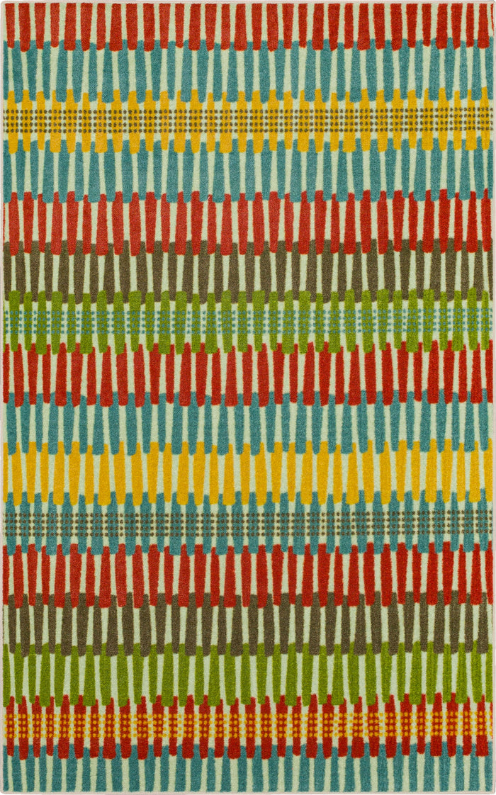 Technicolor Adella Red & Blue Area Rug