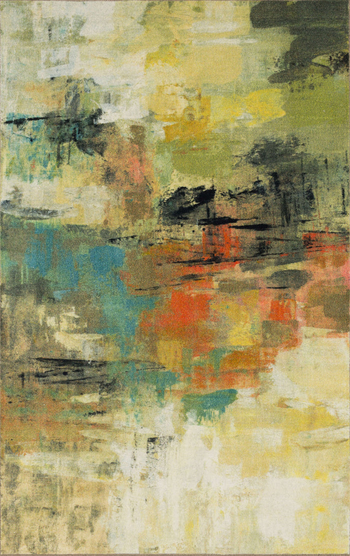 Technicolor Raine Yellow & Brown Area Rug