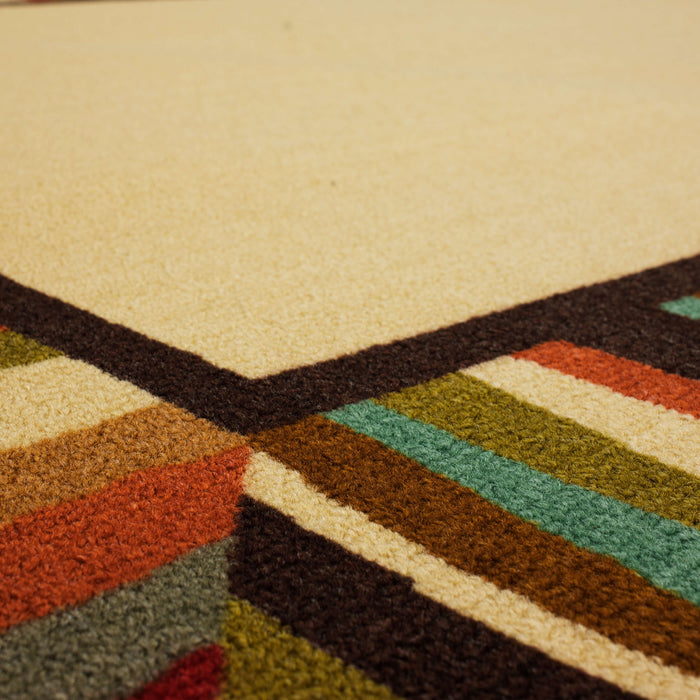 Bloom Patio White & Brown Area Rug
