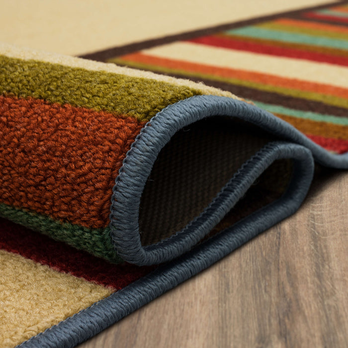 Bloom Patio White & Brown Area Rug
