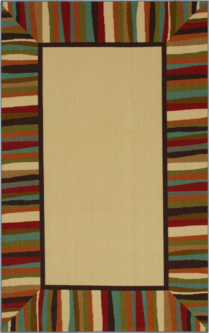 Bloom Patio White & Brown Area Rug