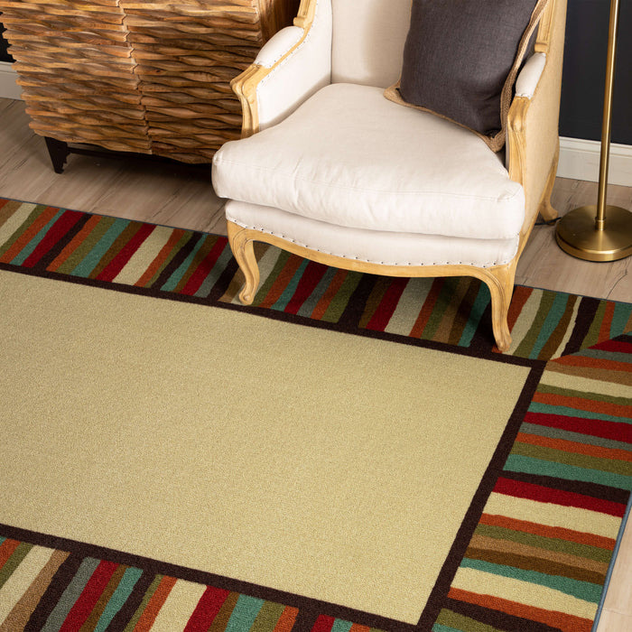 Bloom Patio White & Brown Area Rug