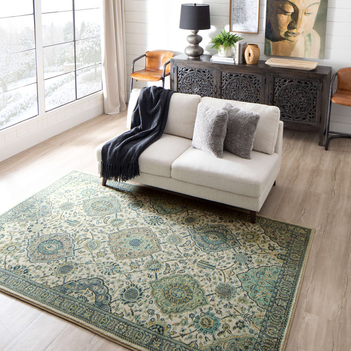 Metropolitan Farah White & Blue Area Rug