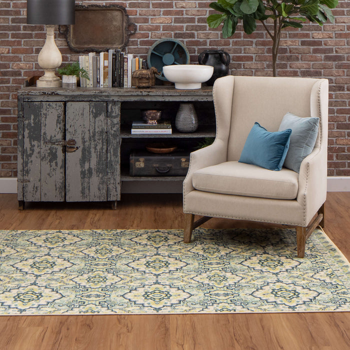 Hemingway Mesa White & Blue Area Rug