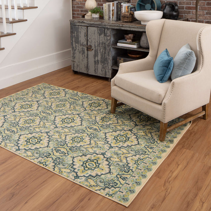 Hemingway Mesa White & Blue Area Rug