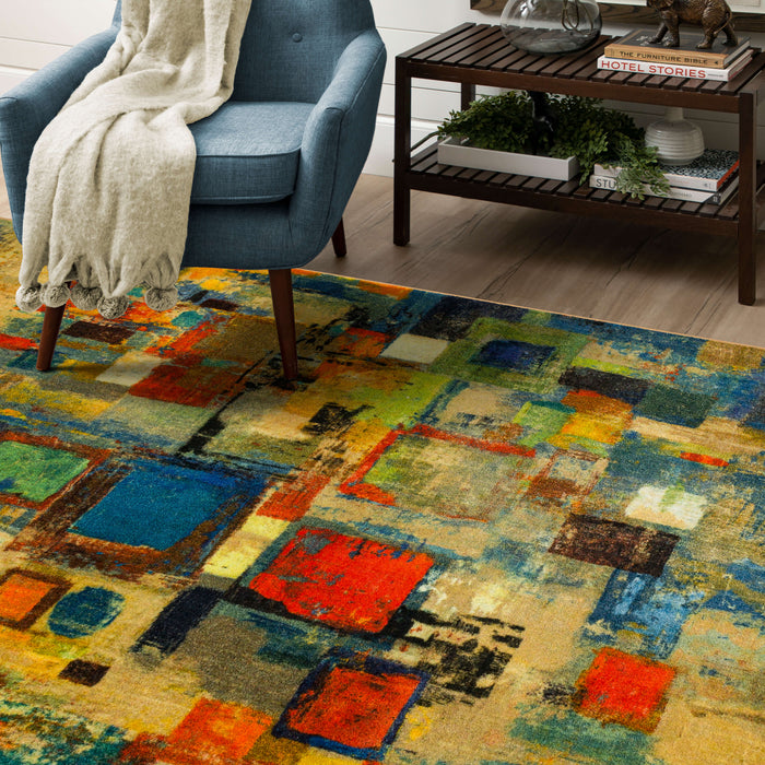 Technicolor Tasman Blue & Yellow Area Rug