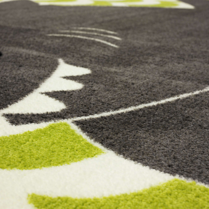 Technicolor Happy Shark Lime Green Area Rug