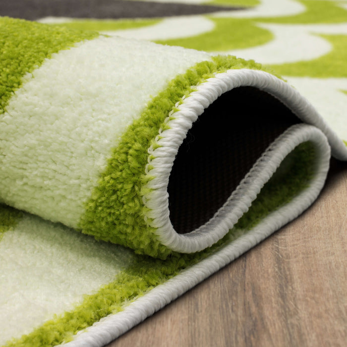 Technicolor Happy Shark Lime Green Area Rug