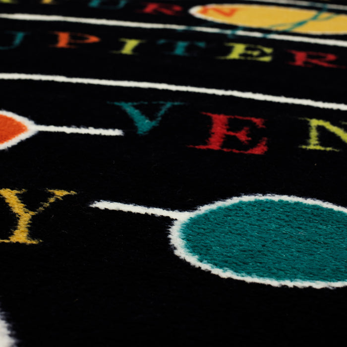 Technicolor Solar System Black Area Rug