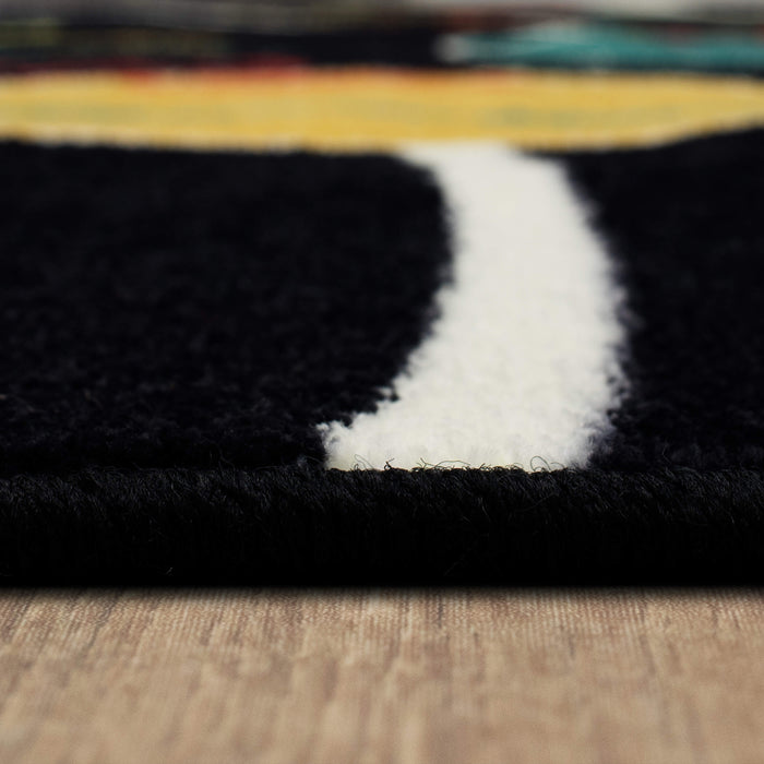Technicolor Solar System Black Area Rug