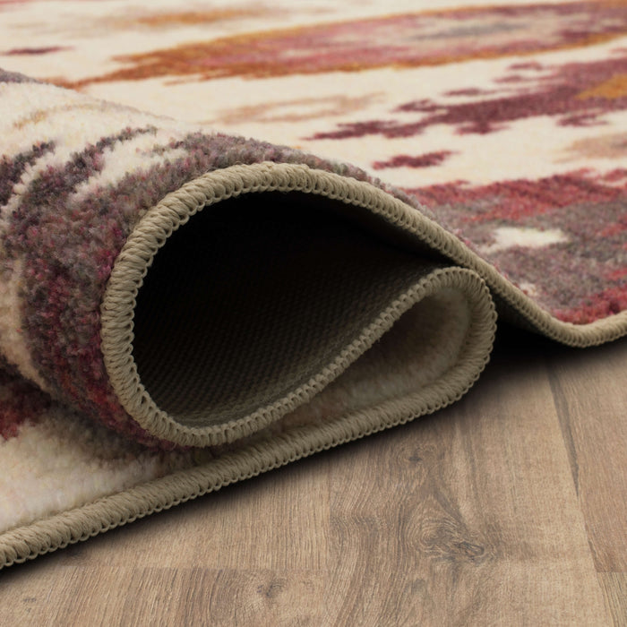 Technicolor Nomad White & Pink Area Rug