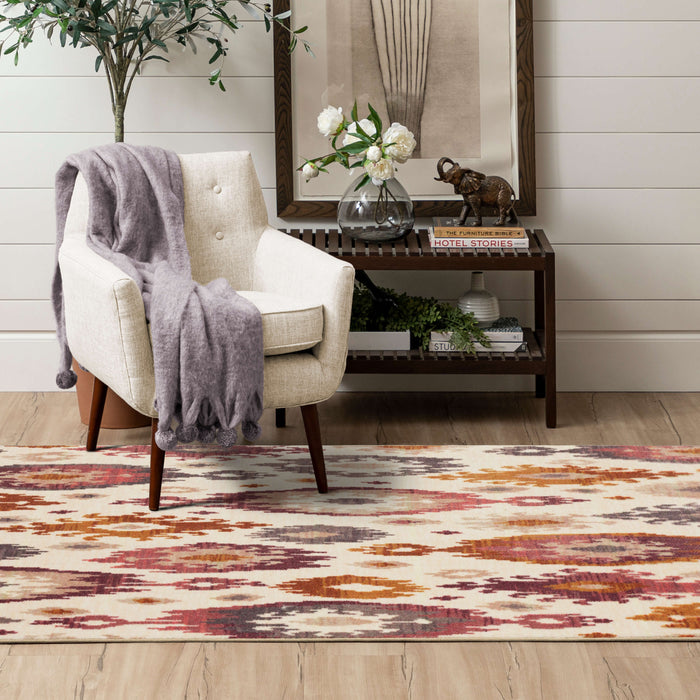 Technicolor Nomad White & Pink Area Rug