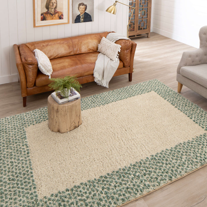 Heathland Julia White & Blue Area Rug