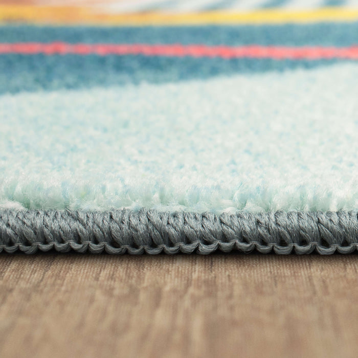Technicolor Ocean Dream Blue Area Rug
