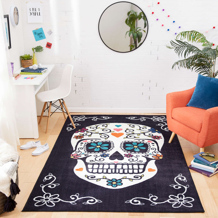 Lucia Calavera Black & White Area Rug