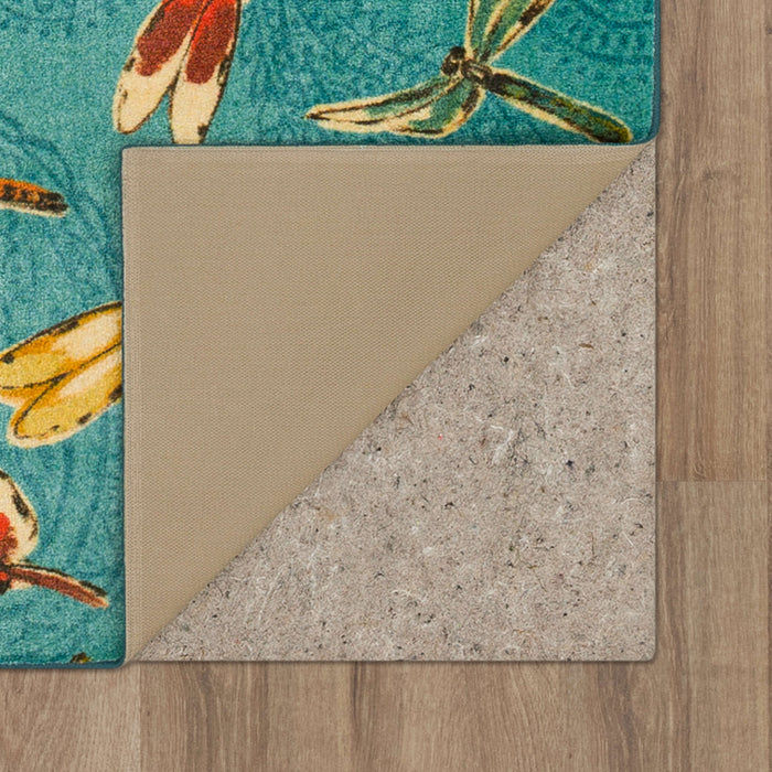 Technicolor Wild Dragonflies Blue Area Rug