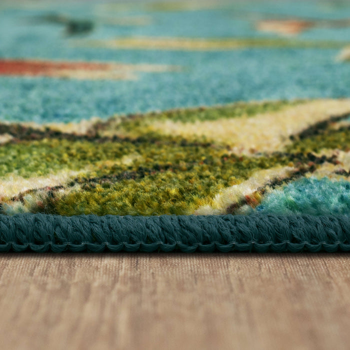 Technicolor Wild Dragonflies Blue Area Rug