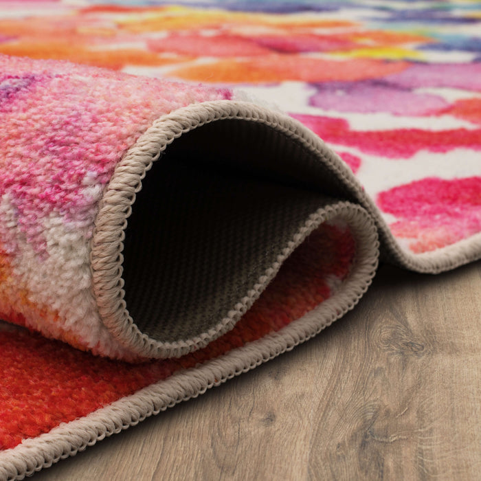 Technicolor Azusa Pink & Yellow Area Rug