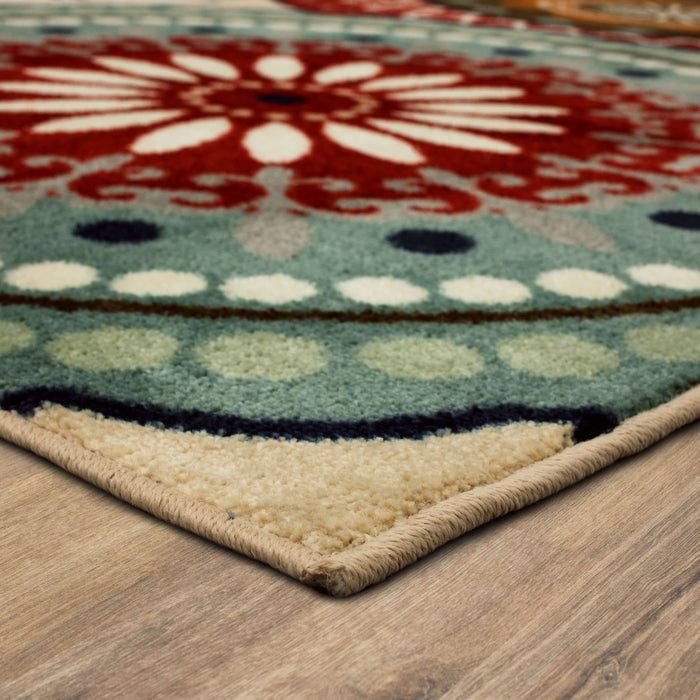 Lucia Suzani White & Blue Area Rug